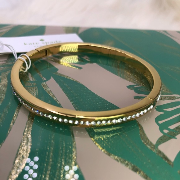 kate spade Jewelry - Kate Spade Pave Clear Gold Bangle Bracelet